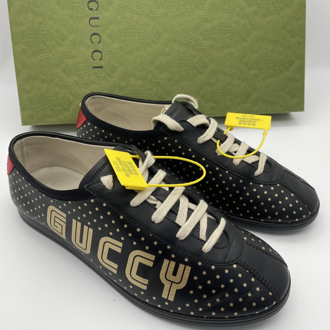 95新 GUCCI/古驰 /40.5欧码（领星甄选）黑色侧标时尚百搭休闲鞋