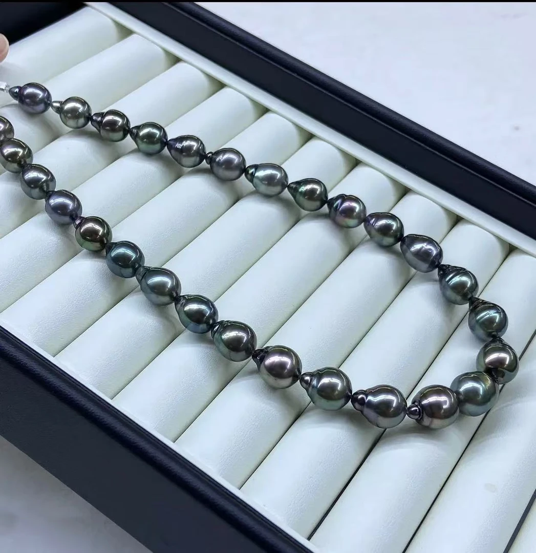 DF075 海水大溪地珍珠项链巴洛克炫彩极光8-11mm（多样性发其一）