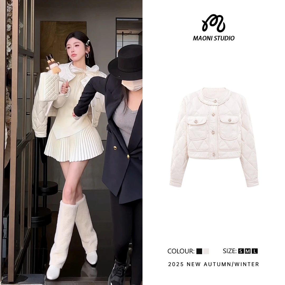 毛妮LADIESFIRST短款小香风羽绒服翻领宽松高级感超好看外套L2854