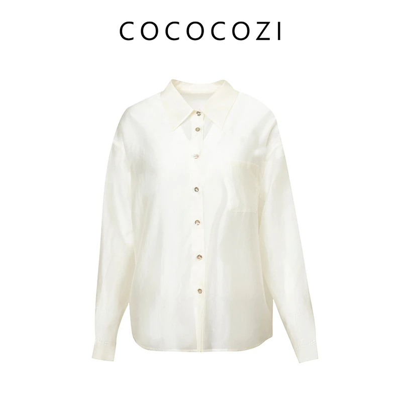 【小水专属】COCOCOZI莱赛尔宽松外套衬衫252CO024CS