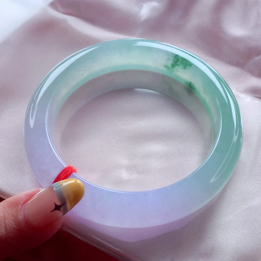 未镶嵌手镯翡翠59.2 大圈毕业半山水冰春彩 灵