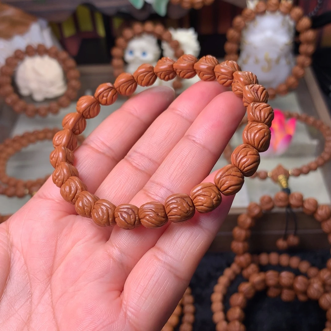 凡***玟桃核吊坠双脊龙手串09