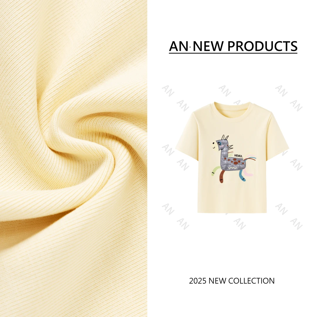 C03087春季新款ins潮独特小个子休闲刺绣字母彩色小马T恤