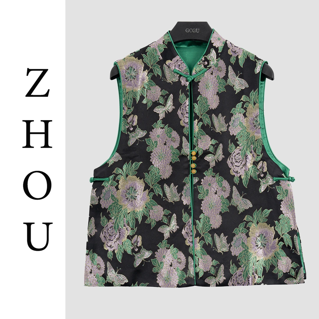 黑色设计感新中式马甲-20620