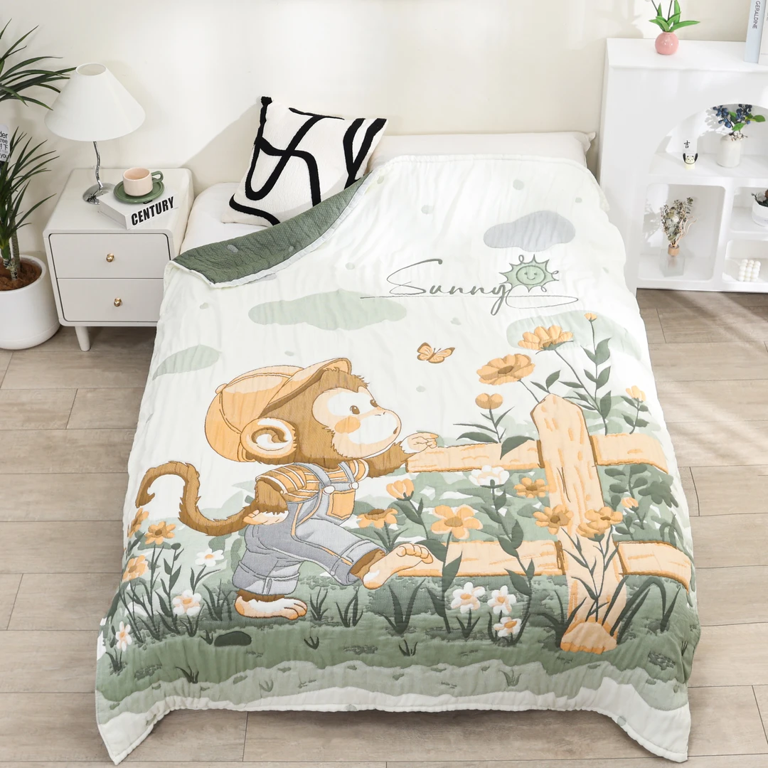 【小猴子】150cm*200cm 高端升级轻奢多功能超柔纱布泡芙被