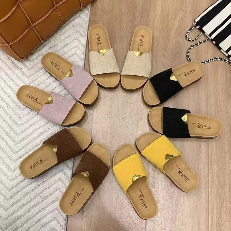 2025年新款女鞋拖鞋4厘米跟高平底软底透气轻便防滑耐磨