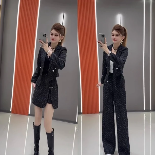 68859时尚套装裙➕68858时尚套装裤两种规格2025年春季新款套装女