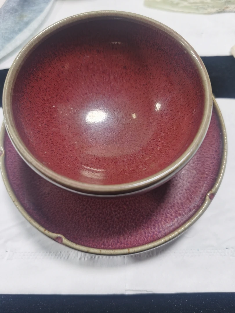 钧窑 茶盏 玫瑰紫釉色