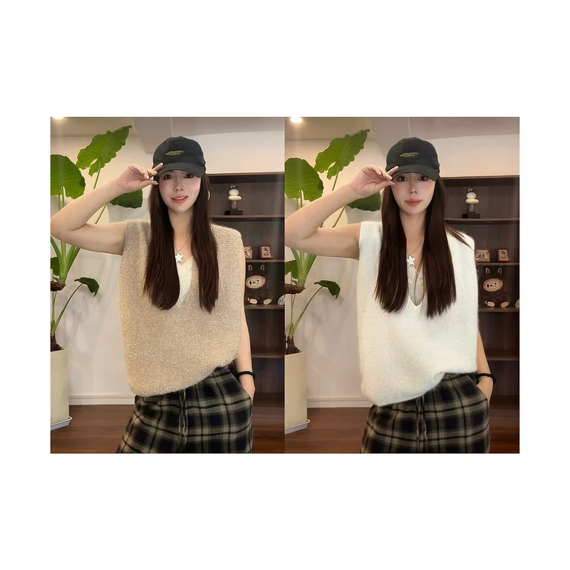 新款“亮闪闪”背心875#P03199新款智性通勤时髦亮片上衣