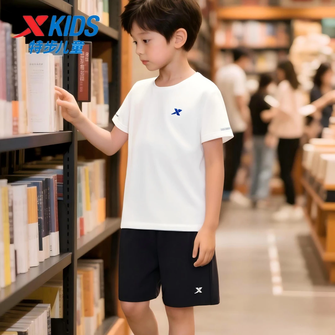 特步儿童冬季新款套装小中大童速干透气舒适百搭运动服9005+9003