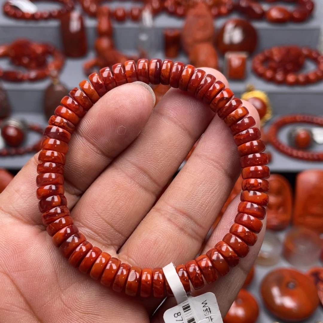 南红玛瑙未镶嵌珠宝奇石单圈7➕