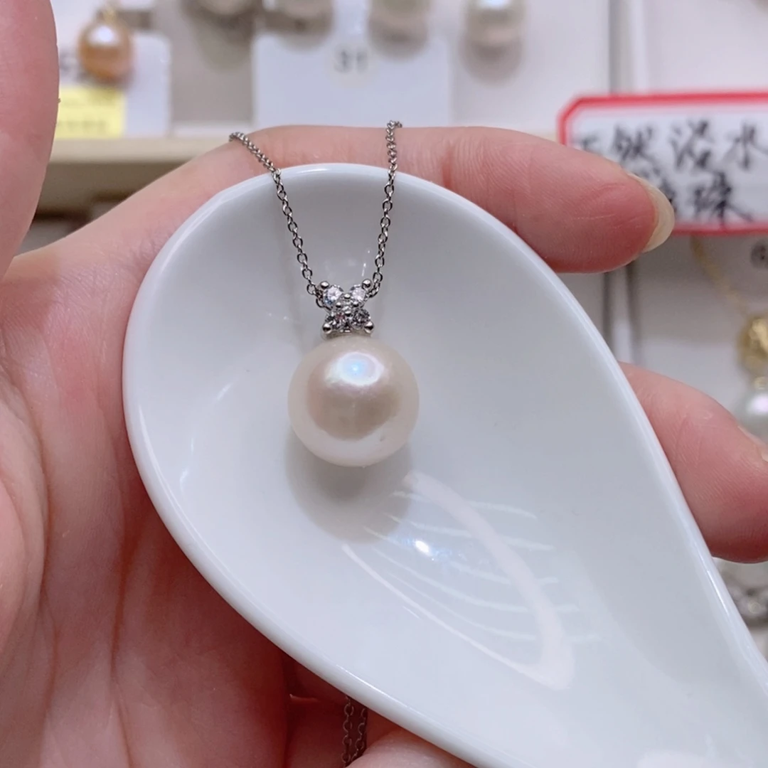 未镶嵌套链淡水珍珠12+A