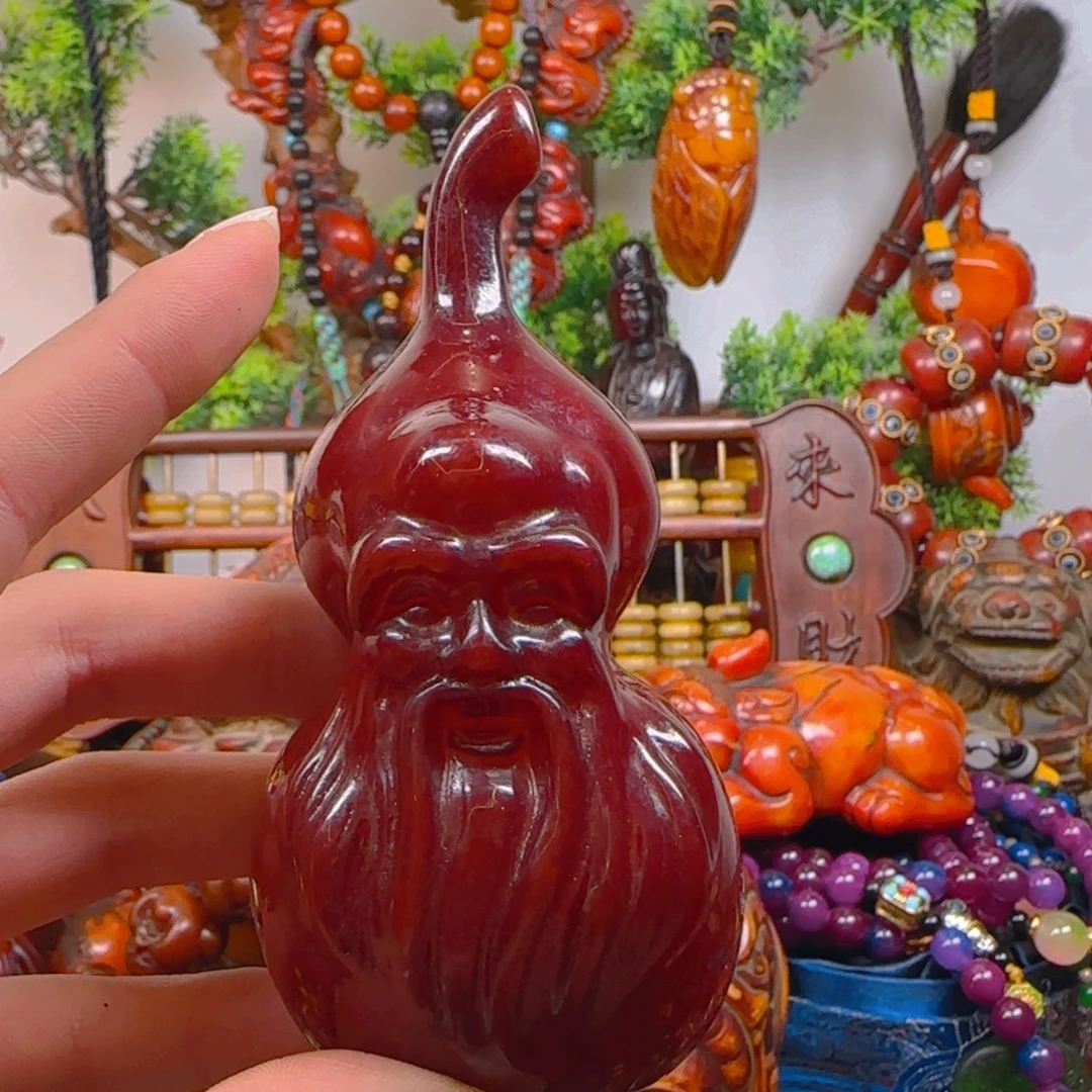 琥珀裸石未镶嵌大葫芦