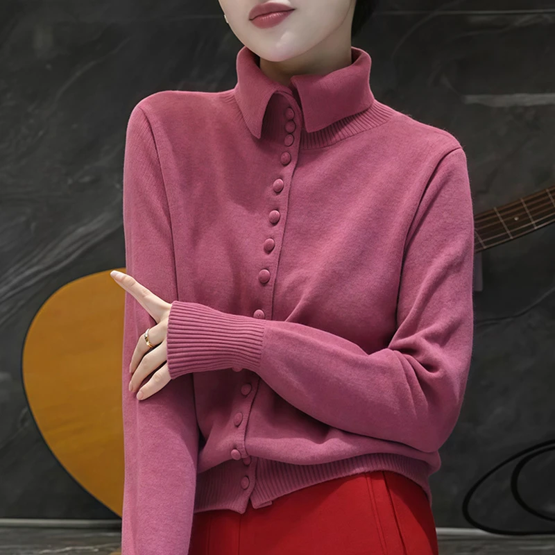 M893绝美巨好看高领针织衫女装秋冬新款修身减龄潮流上衣