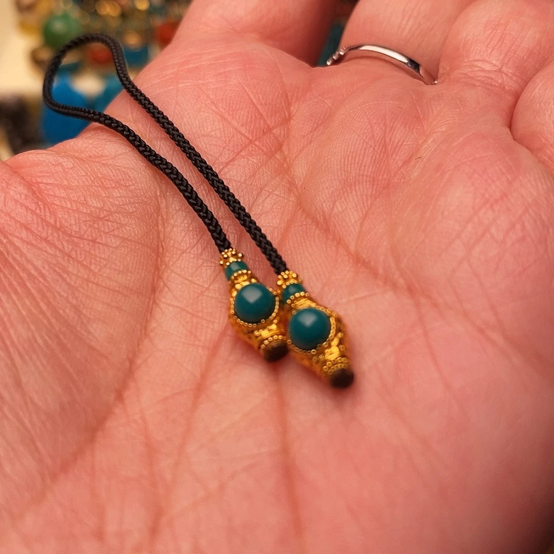 绿松石18K金镶嵌配饰