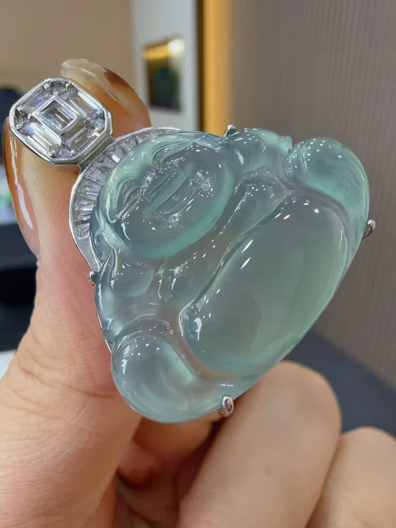 天然A货翡翠LBA02佛公吊坠多样性发其一