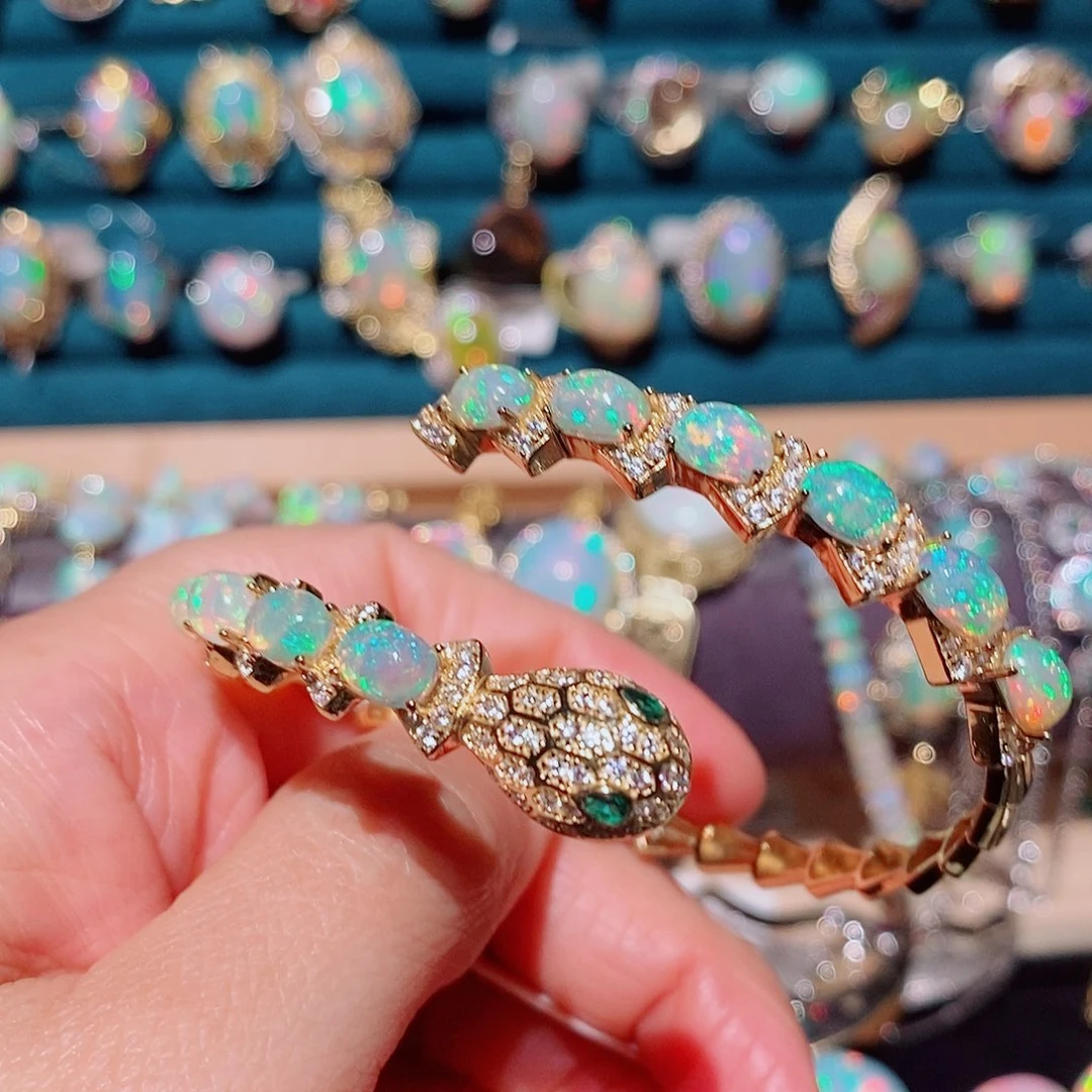 欧泊银S925镶嵌手镯