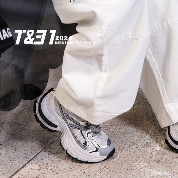 T&31欧洲站2025春季新款榴莲底老爹鞋潮奢厚底增高老爹女鞋