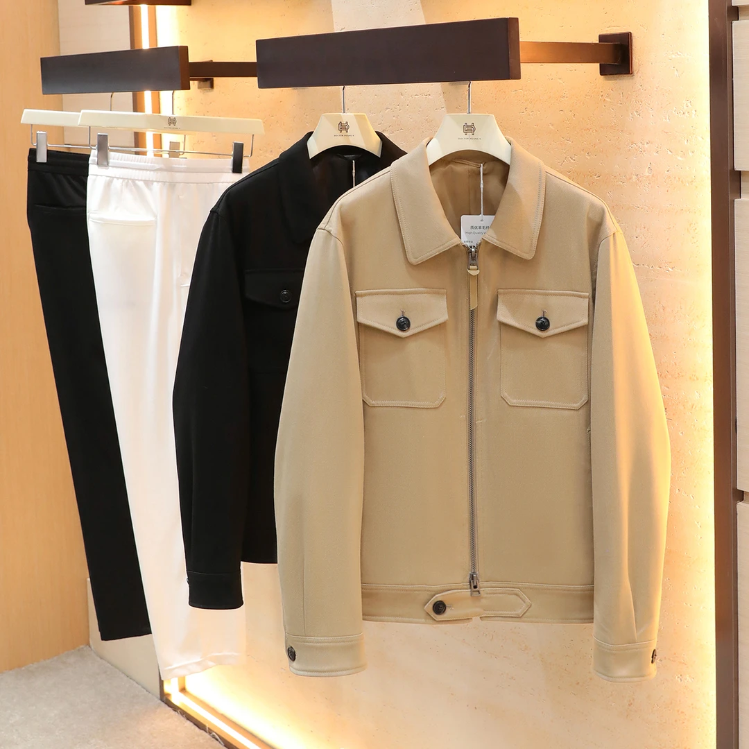 2025秋季新款男士户外美式轻奢休闲风高端翻领飞行外套1293