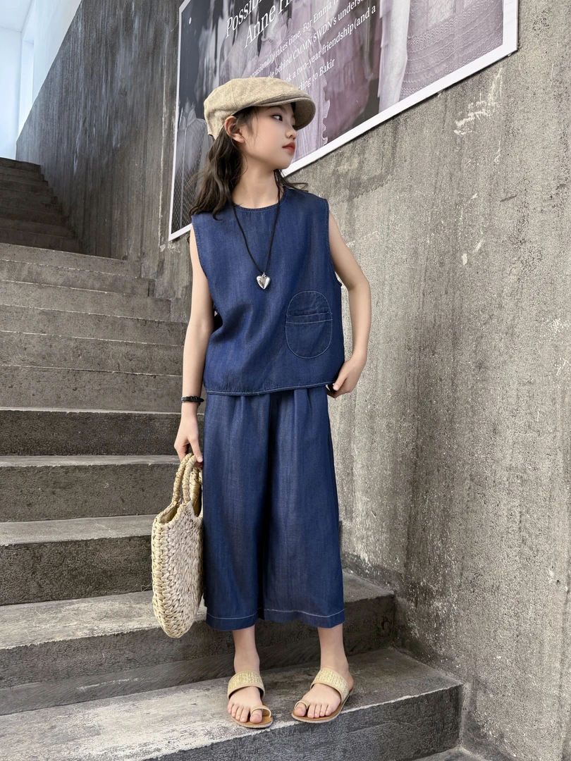 夏款上新新款2025洋气时尚中大童套装宽松时髦