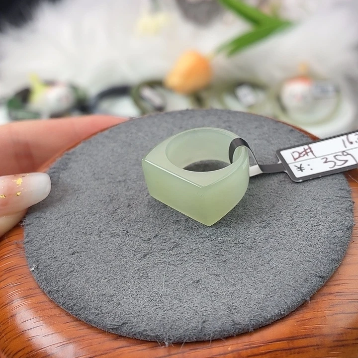 和田玉（糖玉）未镶嵌戒指S97晴水马鞍16.3