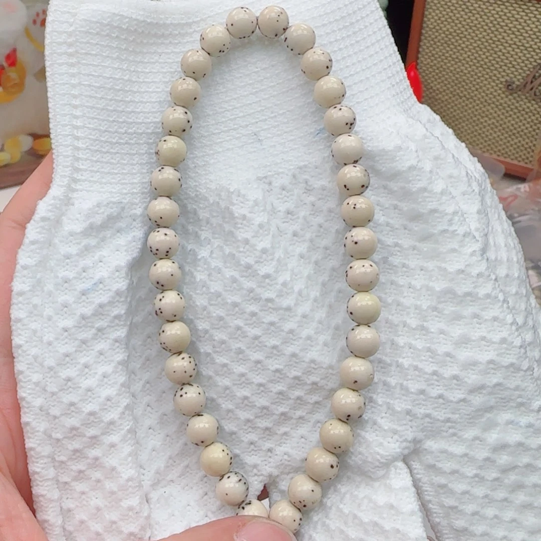 星月菩提手串骨瓷白通体留白7mm