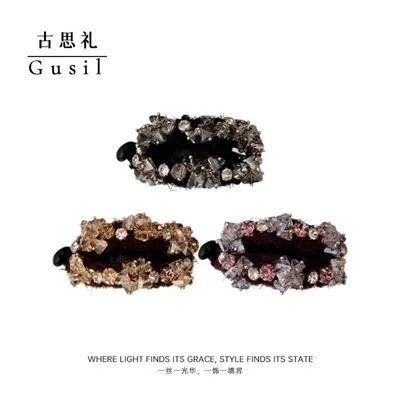 韩版轻奢精致重工水晶闪钻高级感气质马尾扣LL1662