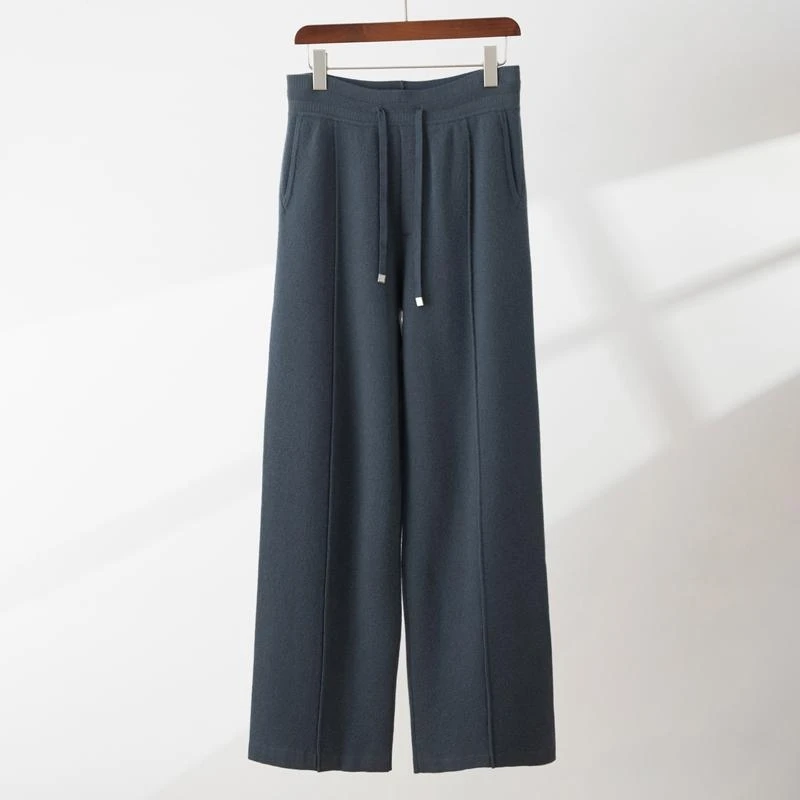 100%纯山羊绒康塞妮18/针68/3支精纺加厚男士外穿直筒裤JHH38 620