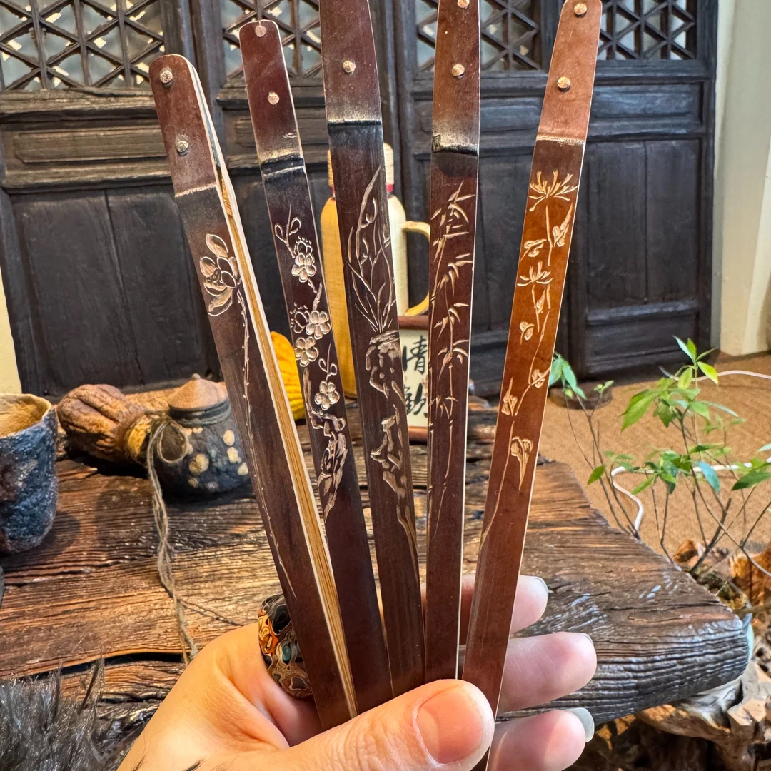 老煤竹手工雕刻茶夹