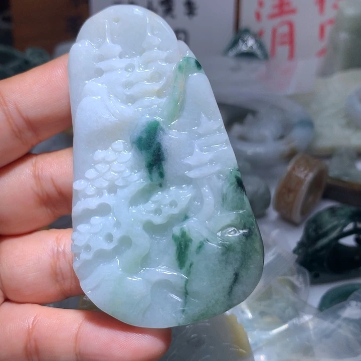 翡翠未镶嵌颈饰保真天然A货翡翠