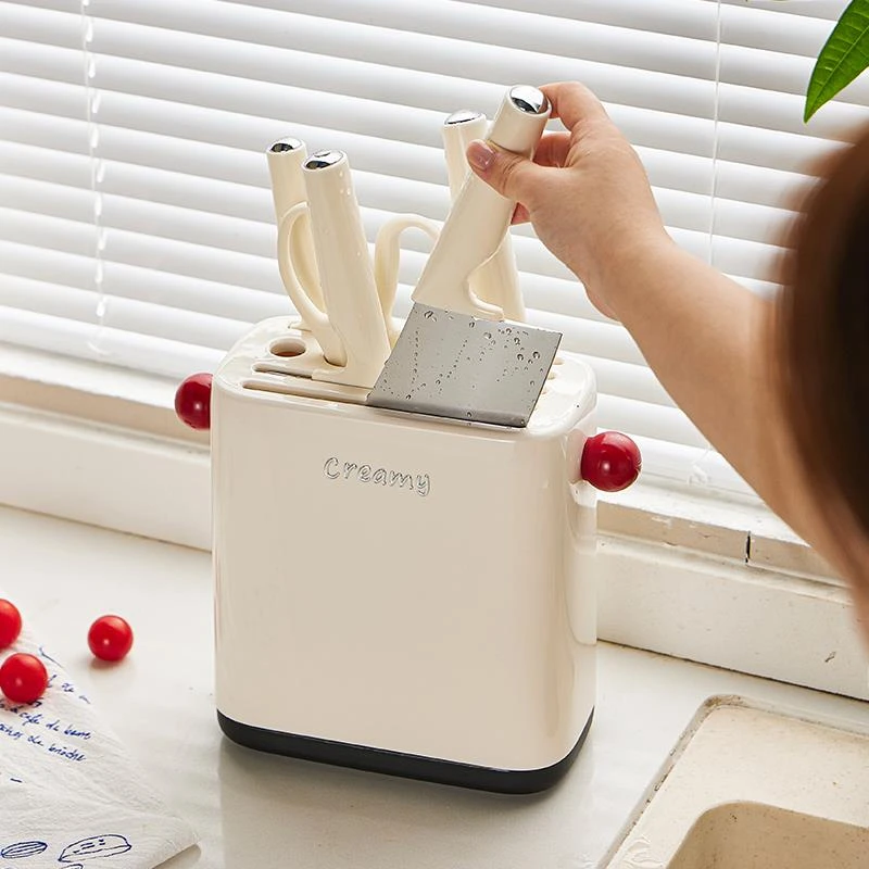 九牧王厨房刀架置物架台面多功能放刀具刀座家用筷笼一体菜刀沥水