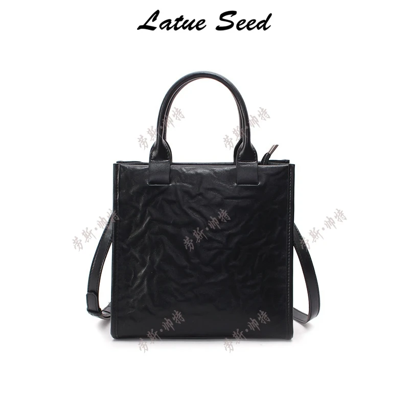 【A839·大地主】新品简约百搭时尚单肩轻便ins休闲女包21921-黑色