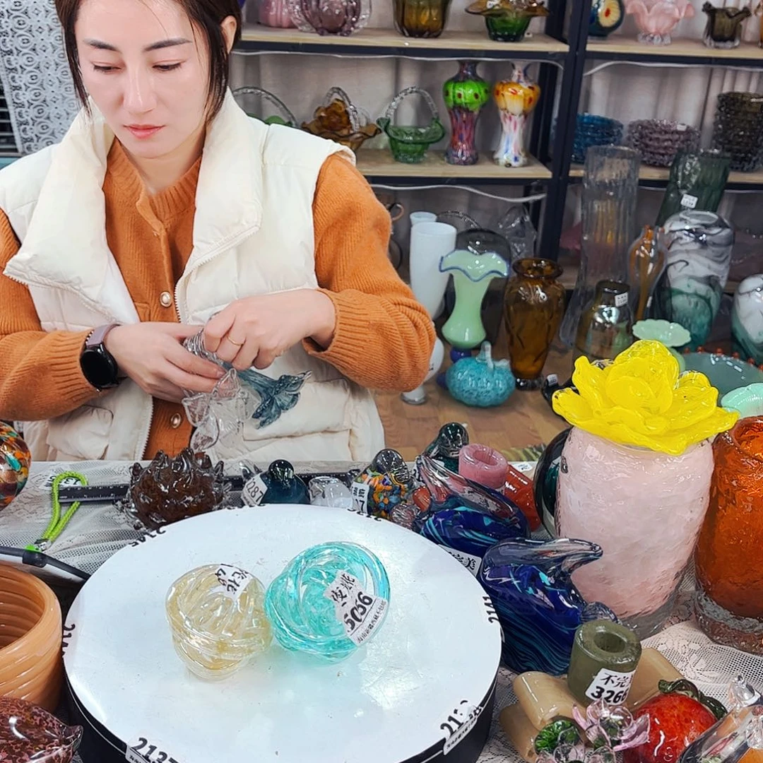 夜光麻团2个特 家悦琉璃工艺品