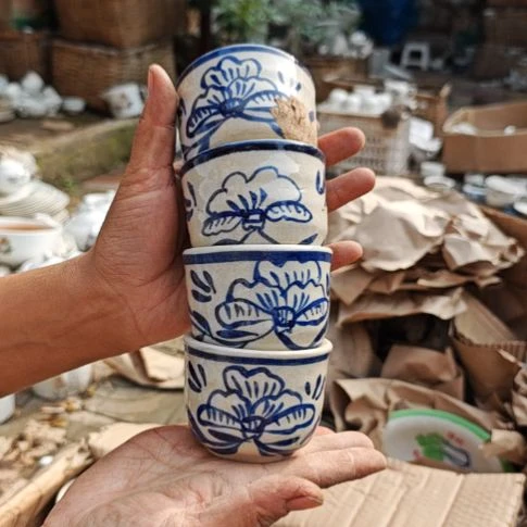 库存微瑕手绘杯子四个