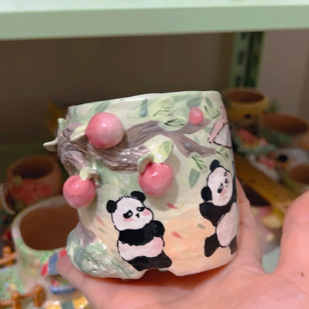 福福微瑕纯手工多肉花盆