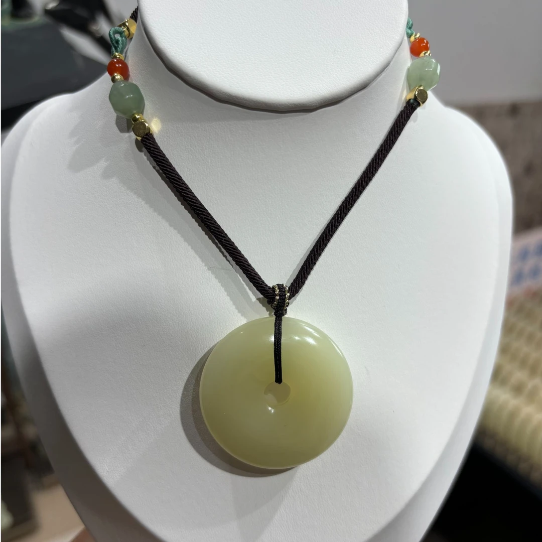 【福利勿差评-不喜可退】手工雕精品天然玉石平安扣玉坠挂件