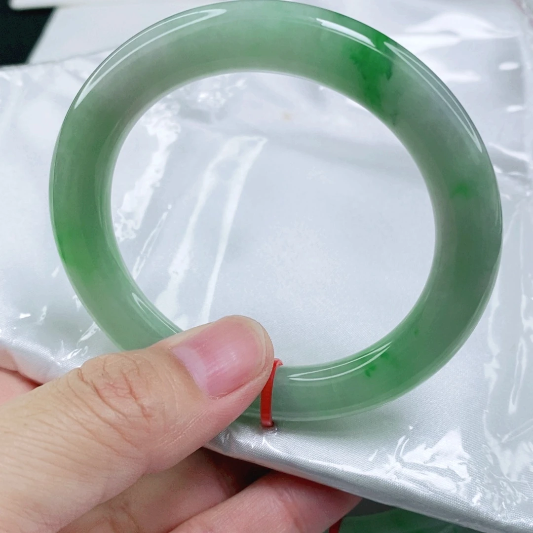 未镶嵌手镯翡翠54圈口圆条