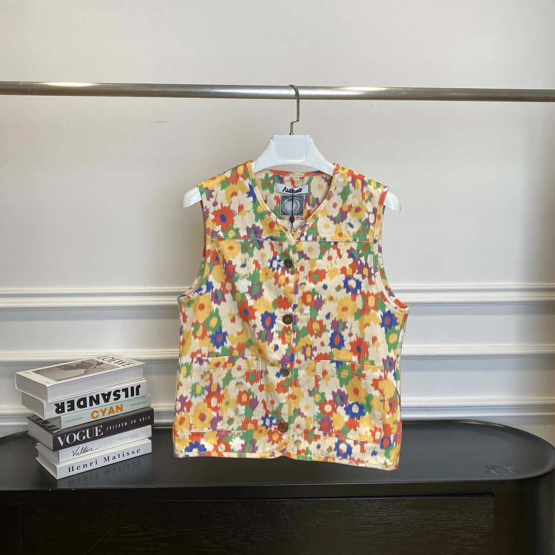 AUBRUINO水洗牛仔背心马夹25年春夏A025SSC-16WN——1480