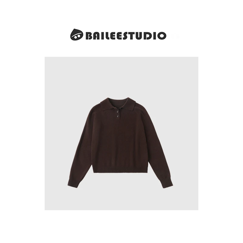 【柏栗良品】春季新品~休闲设计感简约套头百搭长袖POLO衫122502