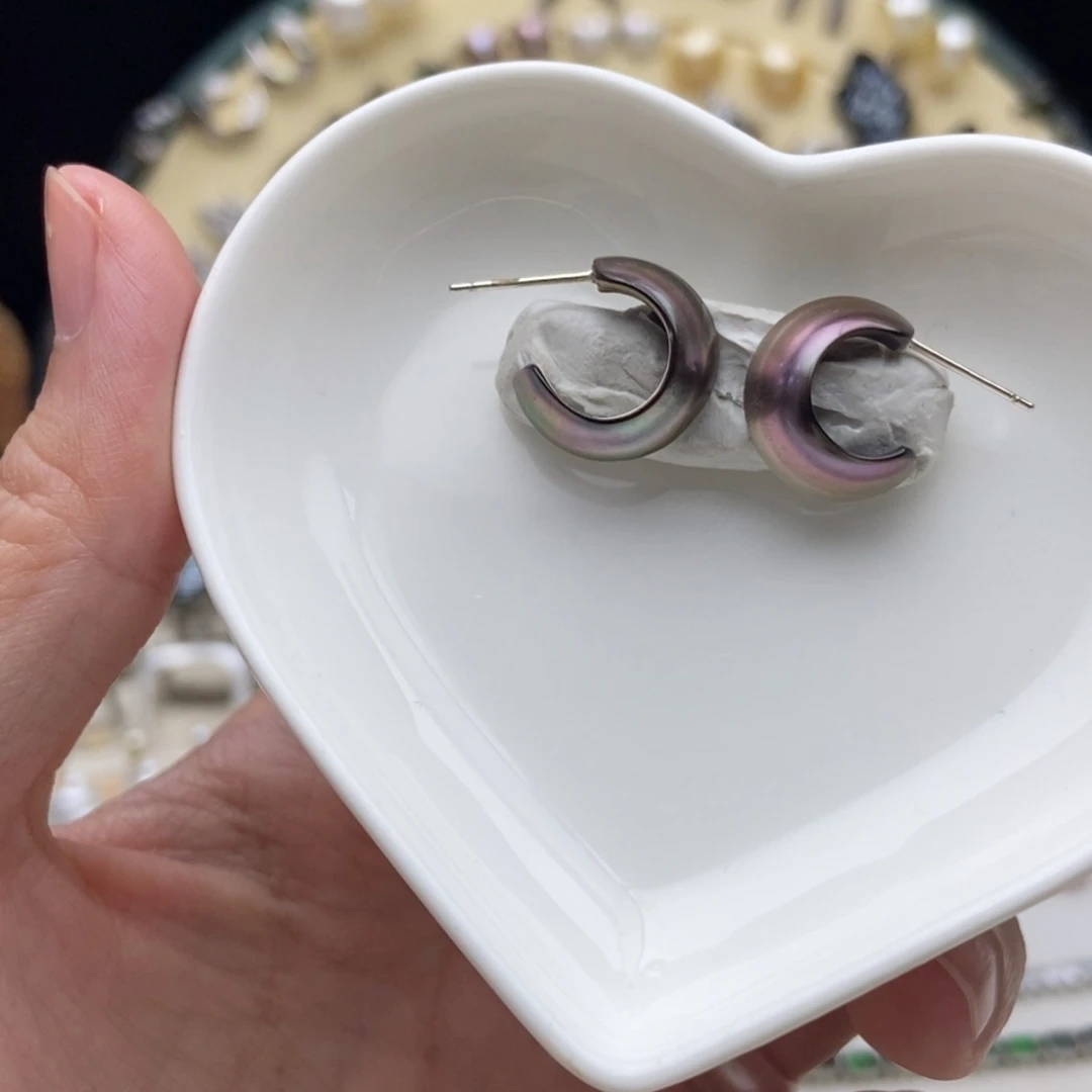 海水珍珠画框银S925镶嵌大溪地耳包