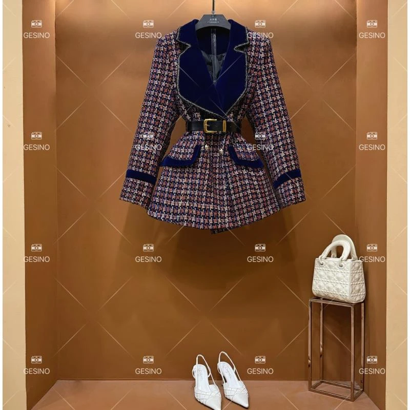 【悠悠】秋冬气质小香风时尚设计师中长款外套 QD-2024988