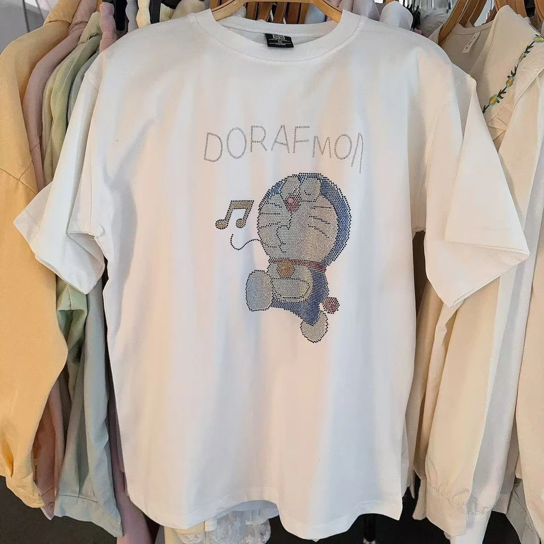 格子推荐~春季烫钻叮当猫T恤