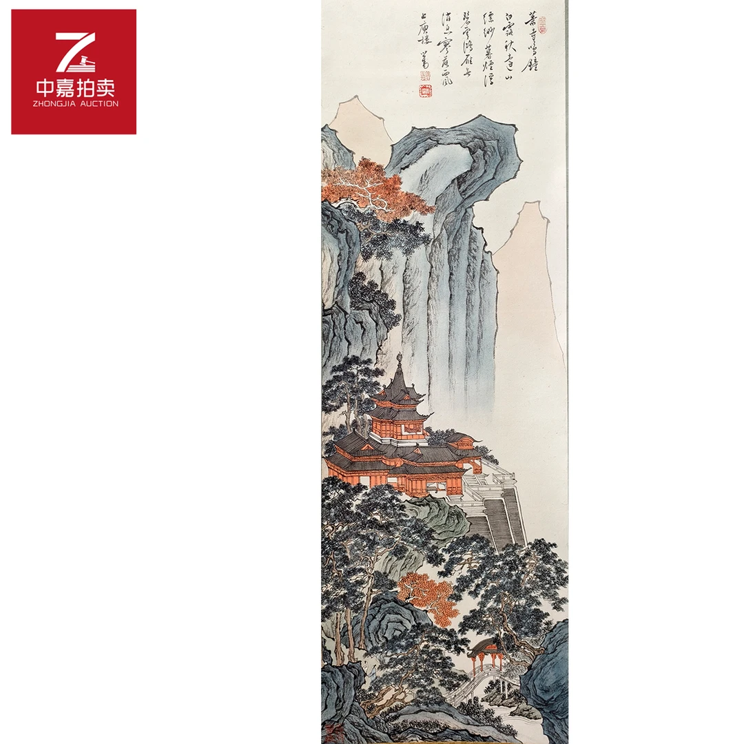 2-3-1 0009溥先生绘画立轴萧寺111x35