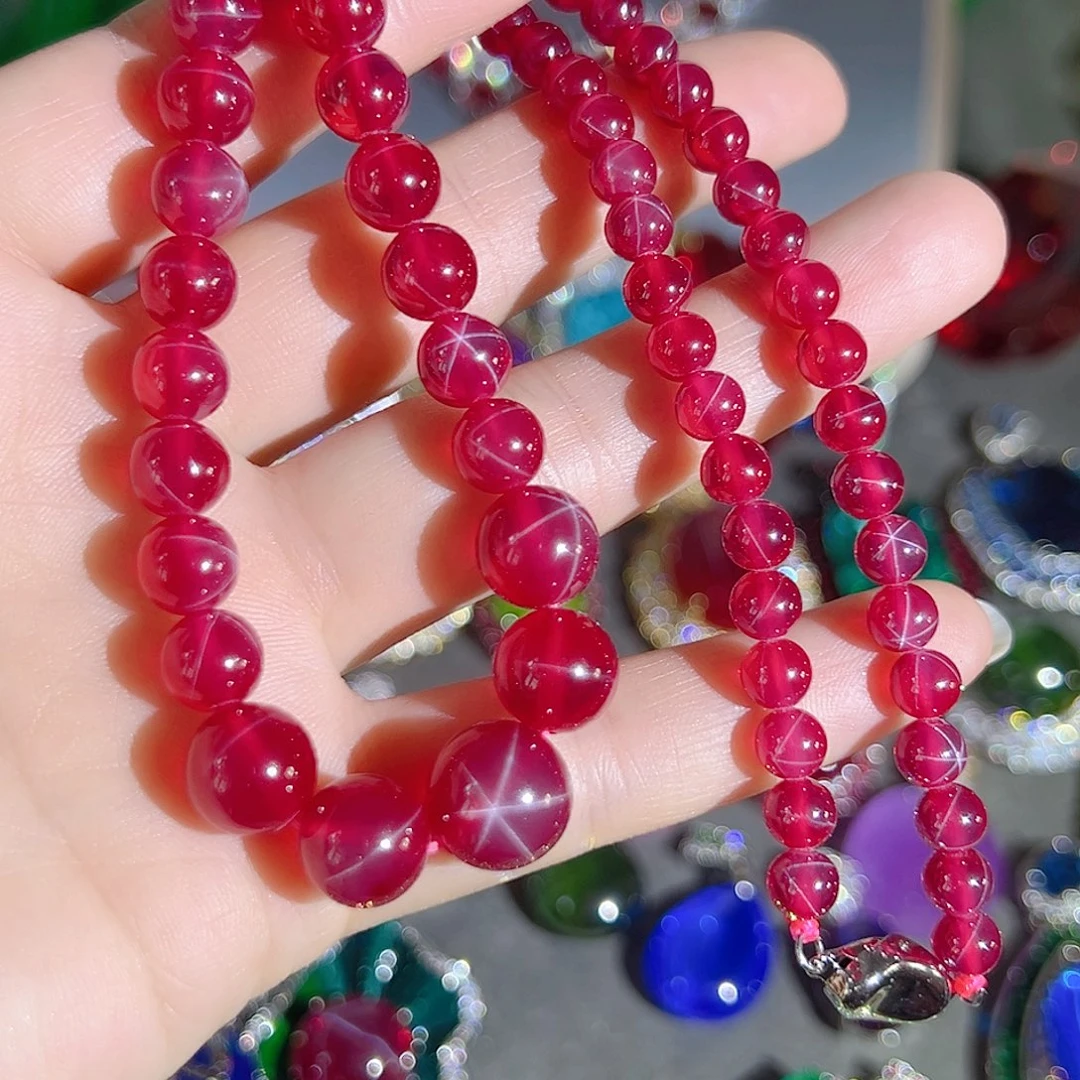 花岗石钨合金红色蓝色吊坠