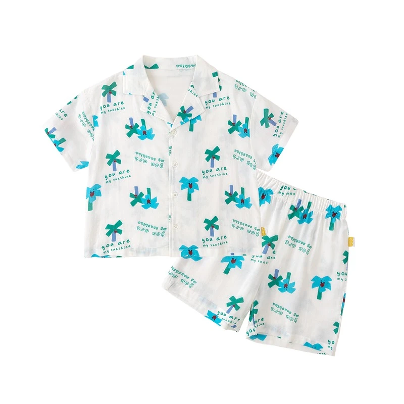 【现货】嘟嘟家宝宝套装夏季薄儿童衬衫裤子两件套休闲F4BTZ073