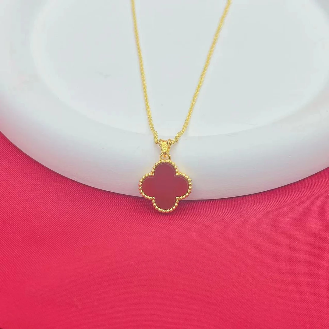 【安总专属】18K金幸运草冰红玛瑙吊坠（赠包装）（赠链）H21