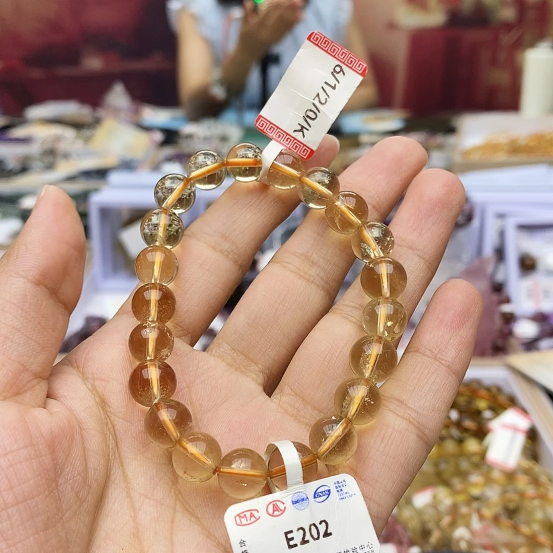 水晶手链未镶嵌好黄水晶9m+ E202