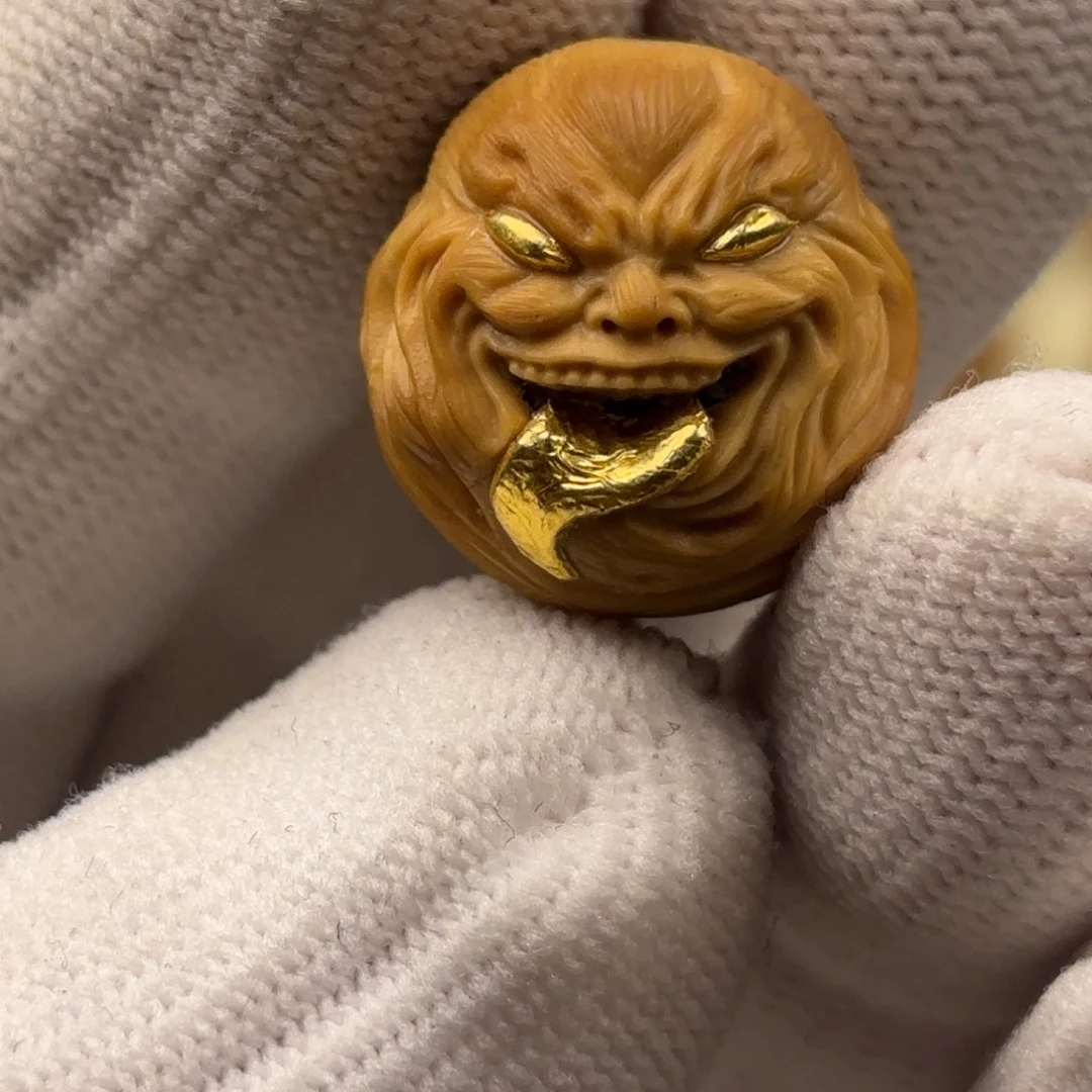 吊坠猴头核桃24k金舔