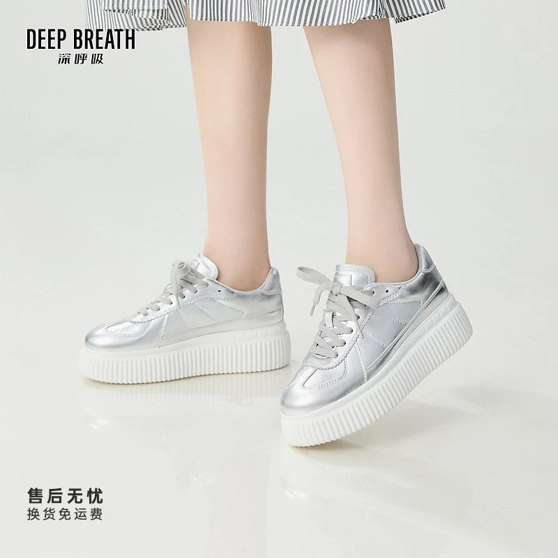 DEEP BREATH深呼吸女鞋新款新款牛皮低帮绑带休闲鞋AX12284