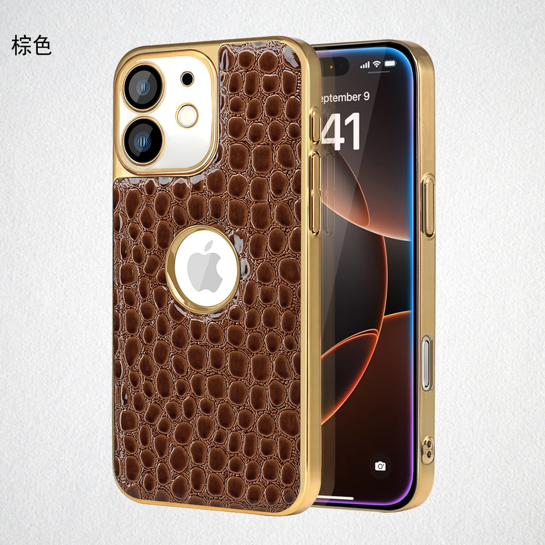 适用于【苹果11】手机壳奢华鳄鱼纹全包防摔隐形磁吸高清镜头膜